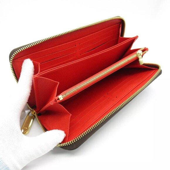 LOUIS VUITTON Zippy Round wallet M41896 Monogram canvas Brown Coquelicot Used LV - Picture 4 of 10